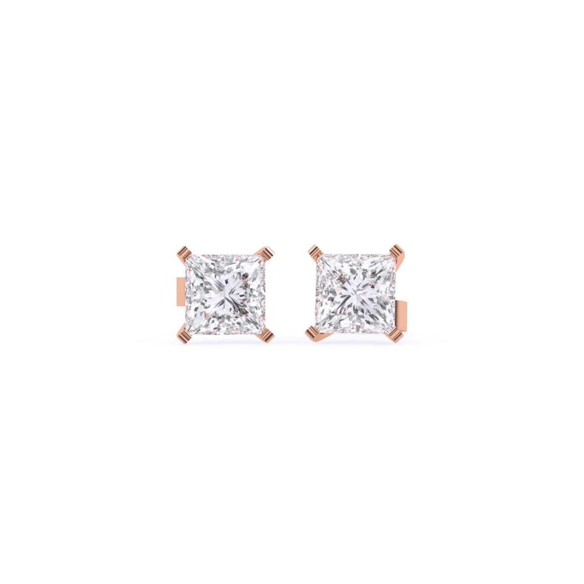 Delicate Princess Solitaire Stud Earrings